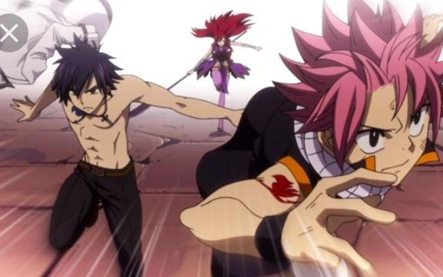 Erza, Natsu, and Gray are in a fight!