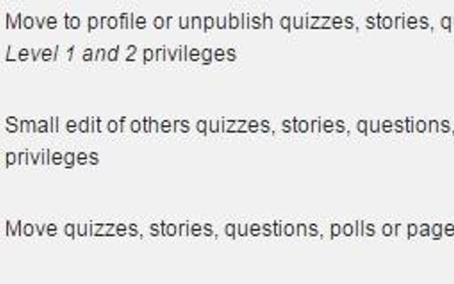 Which moderator levels should be available for users ? (gain using the reputation / privileges system)