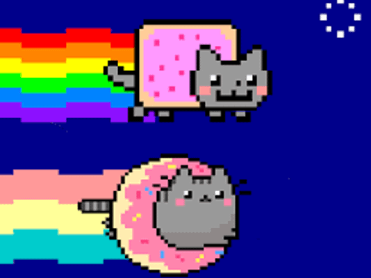 Nyan cat vs Pusheen!