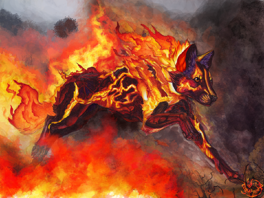 isn't this cool? OMG its fire wolf