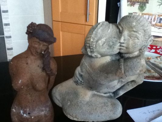 sculptures statues and do any body know what thay are how old and is there any value my mother left them and i remember she bought them about 40 years ago