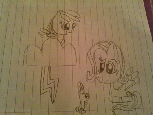 do you like this picture? It may be blurry. Its supossed to be fluttershy and rainbow dash.