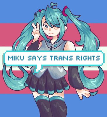 trans rights? do we agree? trans rights? trans rights are human rights. yes they are. if you say otherwise go eat a rock. drawing is by @strawbeppy on twitter