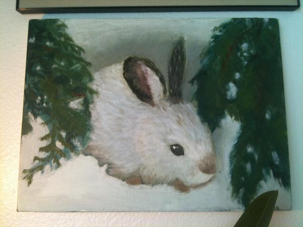<c:out value='Bunny Oil Paint (sorry bout the plant at the bottom)'/>