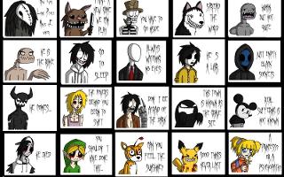 What is Your Favorite CreepyPasta! Cute/Normal version?