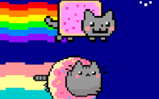 Nyan cat vs Pusheen!