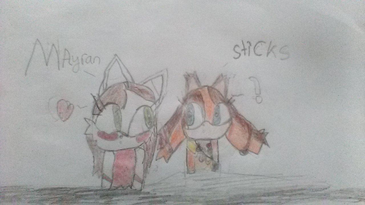 My drawing of sticks and maryan