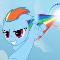 Rainbowdash ( so fast she can perform sonic rainboooms )