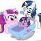 Twilight Sparkle with her brother and her sister in law