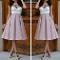 Pink, plain, pleated skirt