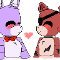 Bonnie x Foxy (ok last one, i did all animatronics x eachother)