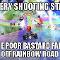 getting pushed off of Rainbow Road