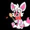 Cute Mangle playing with a paddle ball