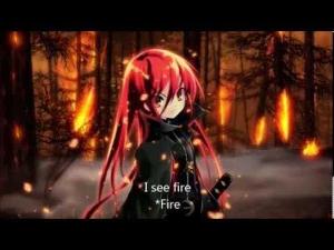 Nightcore~ I see fire, female version + Lyrics