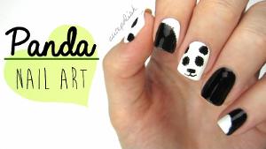 Nail Art: Fuzzy Panda Nails!