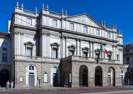 Where is the famous La Scala theater located?