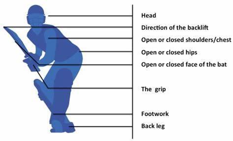 What is the proper batting stance in cricket?