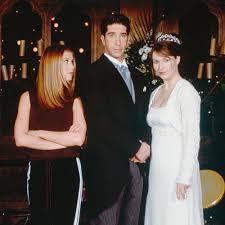 What was the name of Ross's second wife whom he mentioned Rachel's name at the wedding altar?