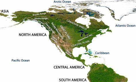 Which mountain range spans the west coast of North America?