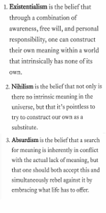 Which term is NOT associated with existentialism?