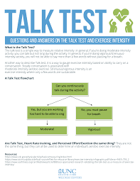 What is the 'talk test' in aerobic exercise?