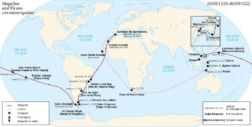 Which explorer's crew was the first to circumnavigate the world after Magellan's death?