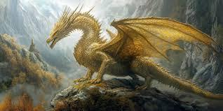 What is the mythological dragon that guards golden treasures in Norse mythology?