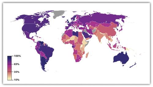 Which region has the highest rate of urbanization?