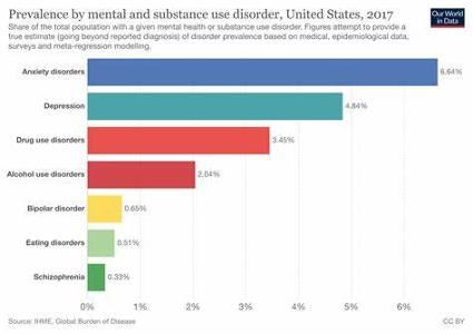 What is the most common mental health disorder?