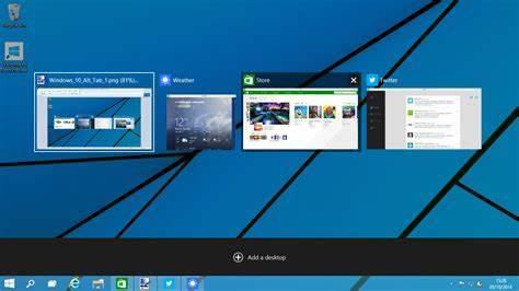 Which feature in Windows allows you to run multiple virtual desktops?