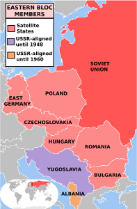 Who coined the term 'Iron Curtain' to describe the divide between Western Europe and the Eastern Bloc?