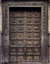 Which artist created the bronze doors of the Florence Baptistery?