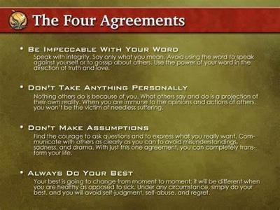 In 'The Four Agreements', what are the four principles?