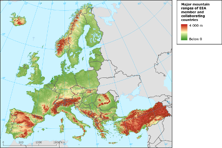 Which mountain range divides Europe and Asia?