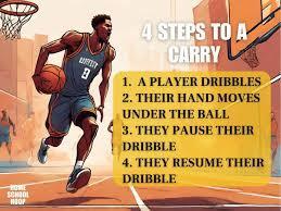 What violation is called when a player takes too many steps without dribbling?