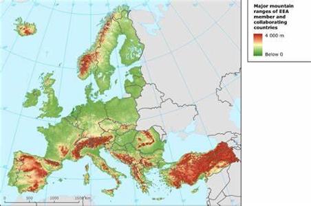 Which mountain range is located in Europe and stretches across multiple countries?