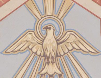 Who is often symbolized as a dove representing the Holy Spirit?