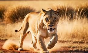 How fast can a lion run in short bursts?