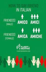 Which language is 'amicizia' the word for 'friendship'?