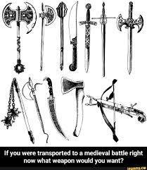 Choose a weapon for battle.