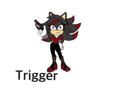 Trigger: Hi my name is Trigger the hedgehog and today I'm playing questions with some of the people in Mobius. Are you ready? (By the way think of the _______ as your name. and when I use (parentheses) is either me making an extra comment or telling you what people are doing) Example of this would be ( Amy quickly runs over to you and gives you a hug)