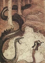 Which dragon-like creature is part of Scandinavian folklore and resembles a serpent or dragon?