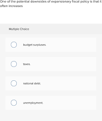 Which of the following is a potential downside of expansionary fiscal policy?