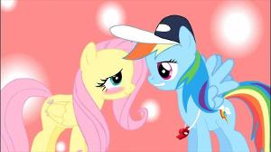 Rainbow Dash and Fluttershy Kiss