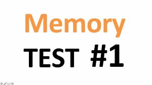 Quick Memory Test: How good is your memory? #1