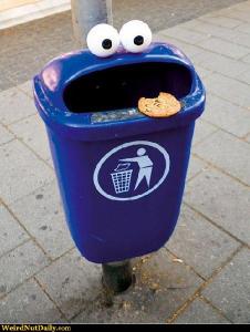 Funny Pictures @ WeirdNutDaily - Cookie Monster Trash Can