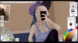 LADY WITH PHONE SPEEDPAINT