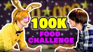 100K FOOD CHALLENGE! THE NASTIEST THING I'VE CONSUMED YET! | Henry and Glitchtrap cosplays