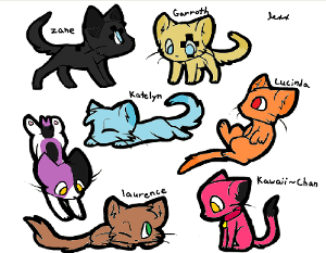 Image: Aphmau's characters as cats by warrior--artist on DeviantArt