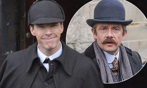 Benedict Cumberbatch films Sherlock with Martin Freeman in Gloucestershire | Daily Mail Online